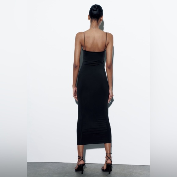 NEW WITHOUT A TAG ZARA LONG STRETCHY FITTED DRESS - Picture 3 of 8